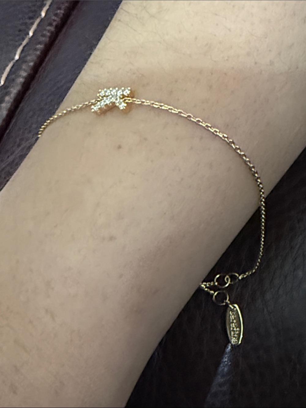 Serefina Gold Plated Initial "K" Dainty Pavé Charm Bracelet from Anthropologie!🔥
